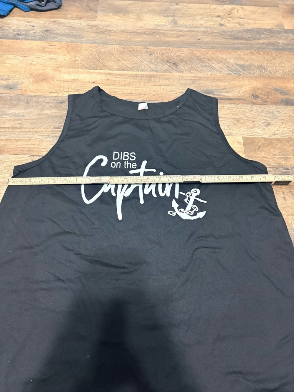 Dibs on the Captain Graphic Tank 3XL Black Nautical Anchor Sleeveless Tee - Picture 3 of 4